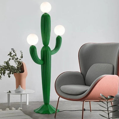Cactus Floor Lamp - Modern Sculptural Resin Light