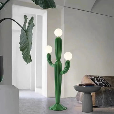 Cactus Floor Lamp - Modern Sculptural Resin Light