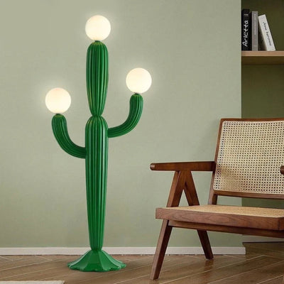 Cactus Floor Lamp - Modern Sculptural Resin Light