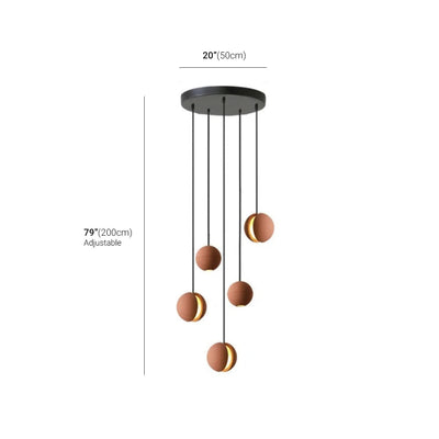 Cement Ceiling Light - Moon & Planet Ball Pendant