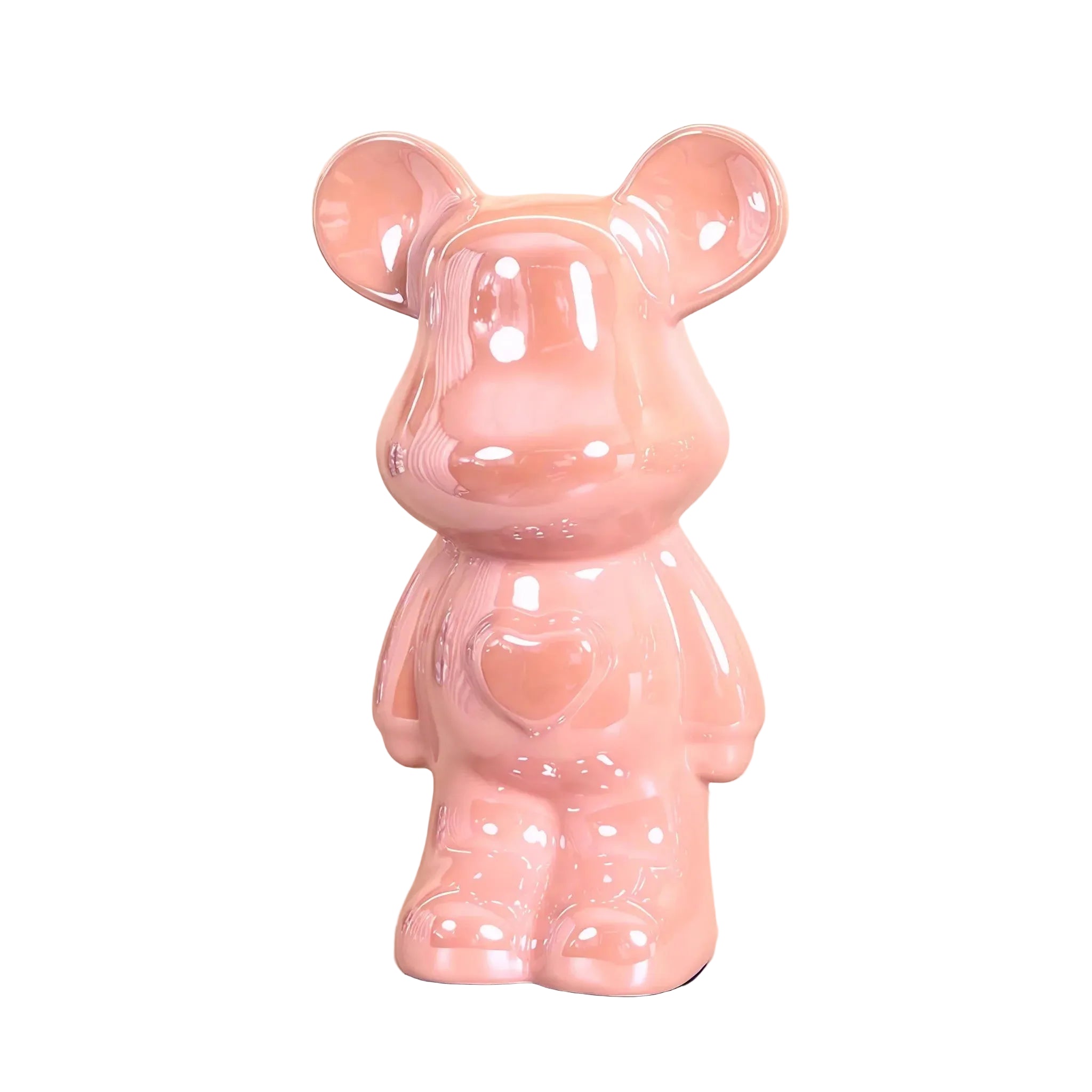 METALLIC-BEAR | Ceramic Heart Bear Decor