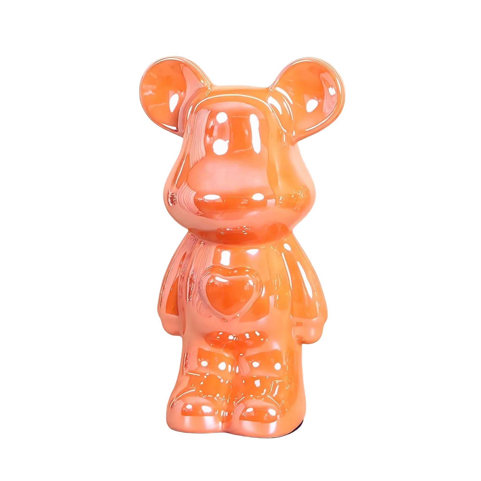 METALLIC-BEAR | Ceramic Heart Bear Decor