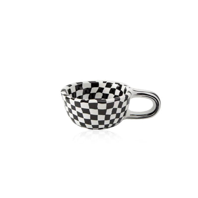 Ceramic Coffee Cup – Plaid Durable Mug 6.7oz