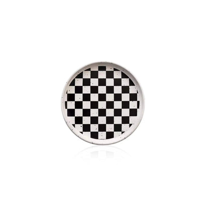 Ceramic Salad Plate – 8 Inch Plaid Dessert Dish