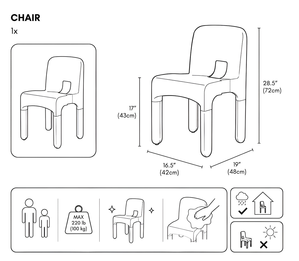 Modular Dining Chair – ABS Durable Plastic Seat
