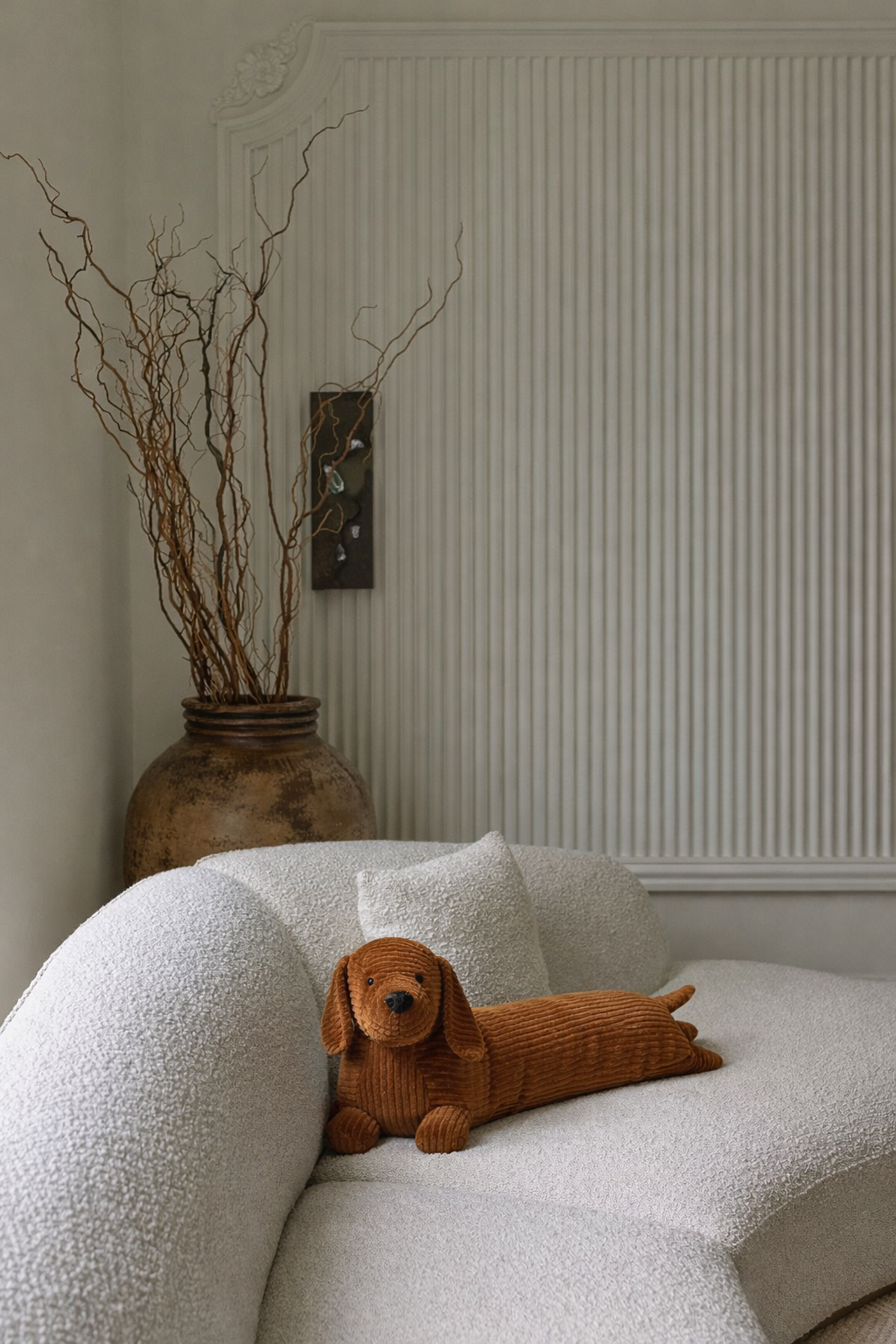Dachshund Lounge Pillow - Corduroy Dog Body Pillow 47.2" Eco-Friendly Couch Cushion