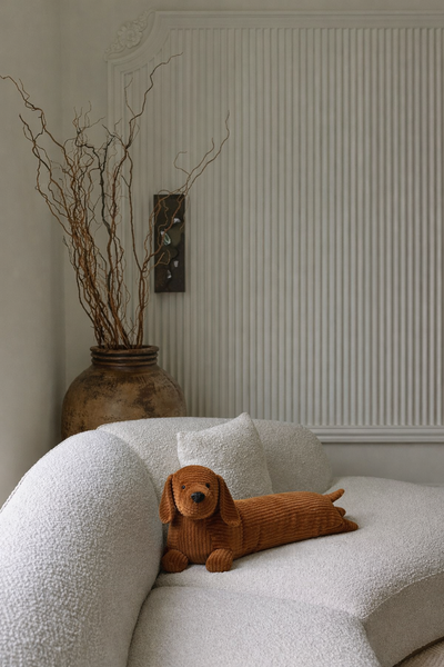 Dachshund Lounge Pillow - Corduroy Dog Body Pillow 47.2" Eco-Friendly Couch Cushion