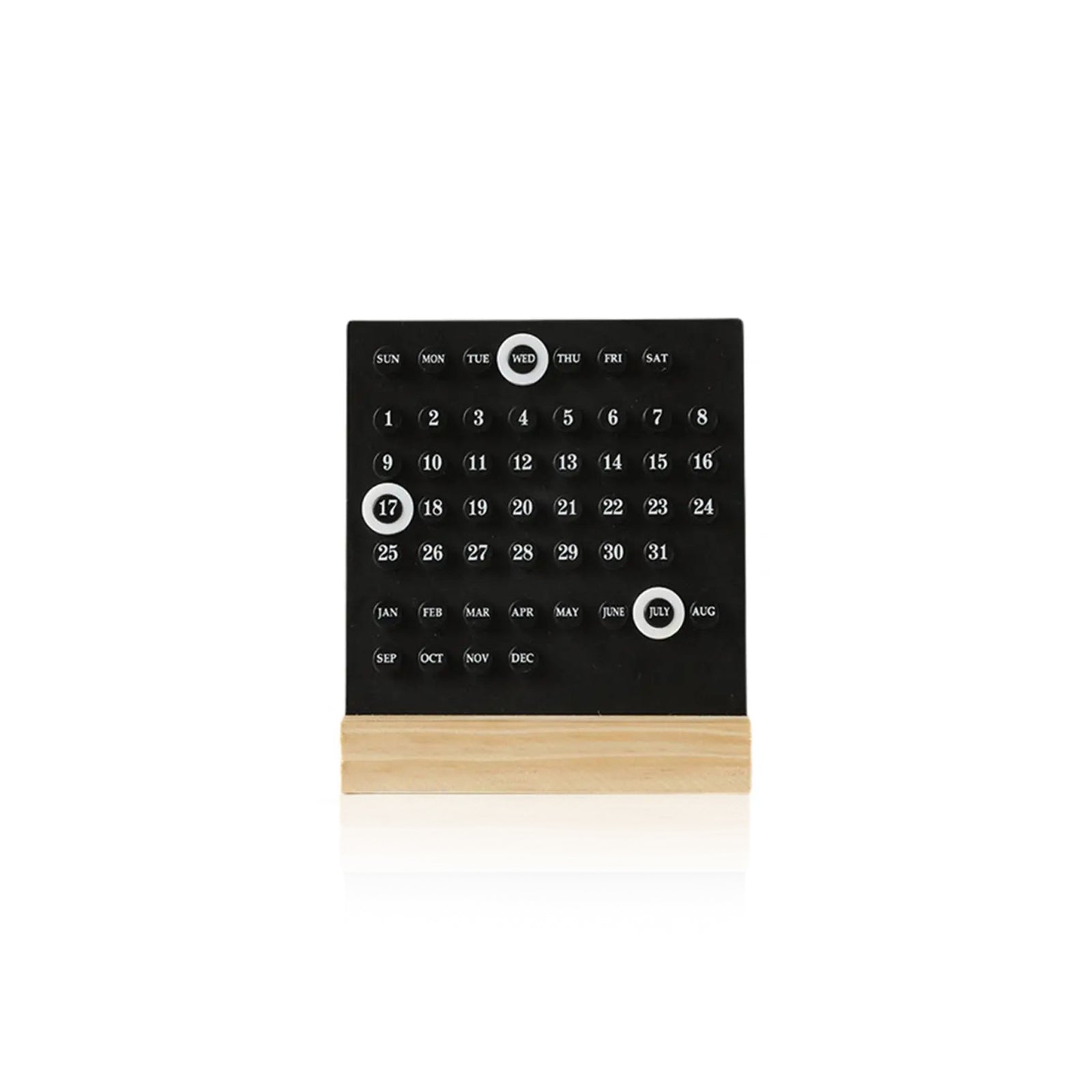 Wooden Stand Calendar | Minimalist Circle Ornament Decor