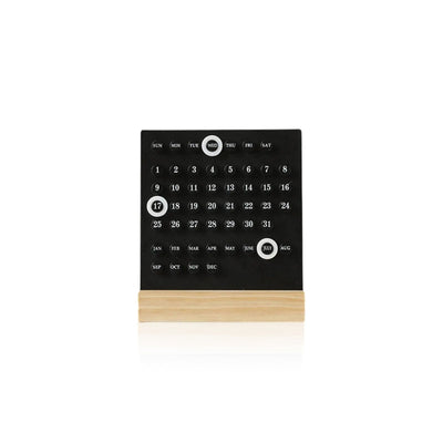 Wooden Stand Calendar | Minimalist Circle Ornament Decor