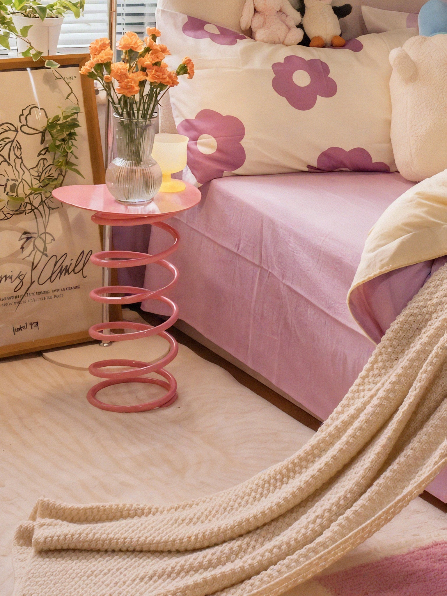 COIL PERCH | Vibrant Spiral Stool-Table Combo