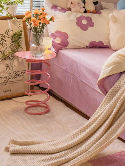 COIL PERCH | Vibrant Spiral Stool-Table Combo