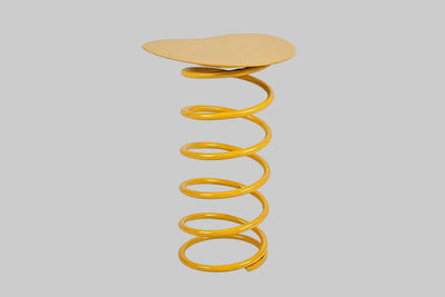 COIL PERCH | Vibrant Spiral Stool-Table Combo