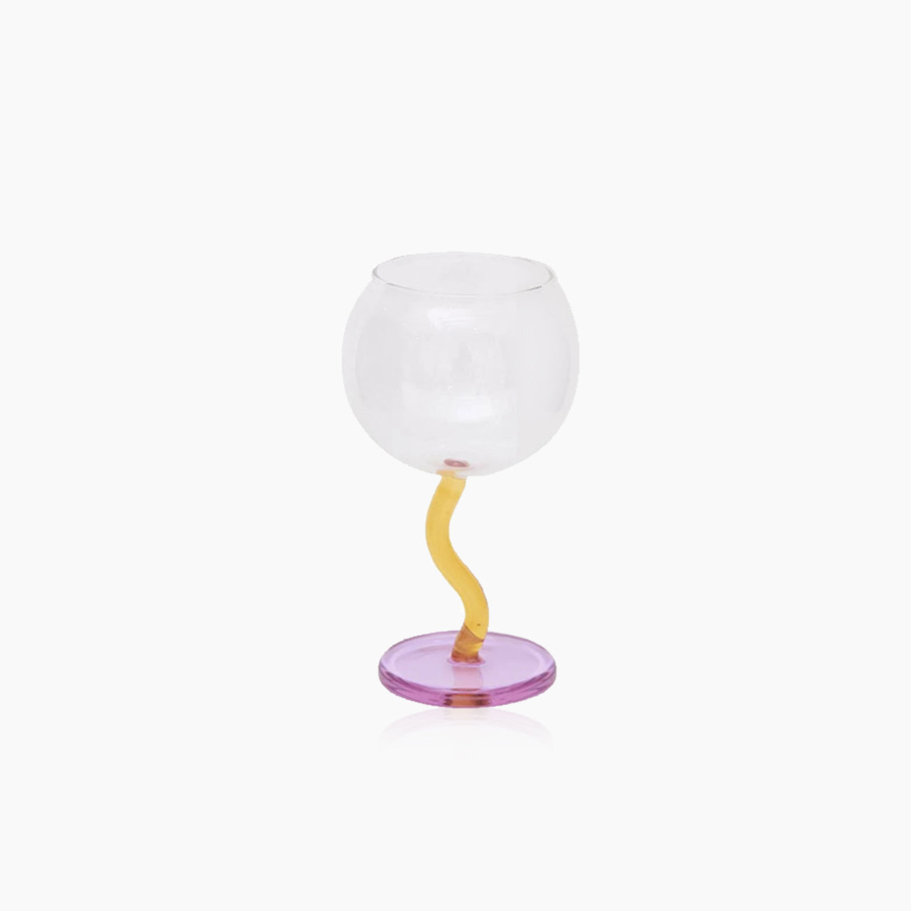 Twisted Wine Glass - Colored Borosilicate Bubble 300ml