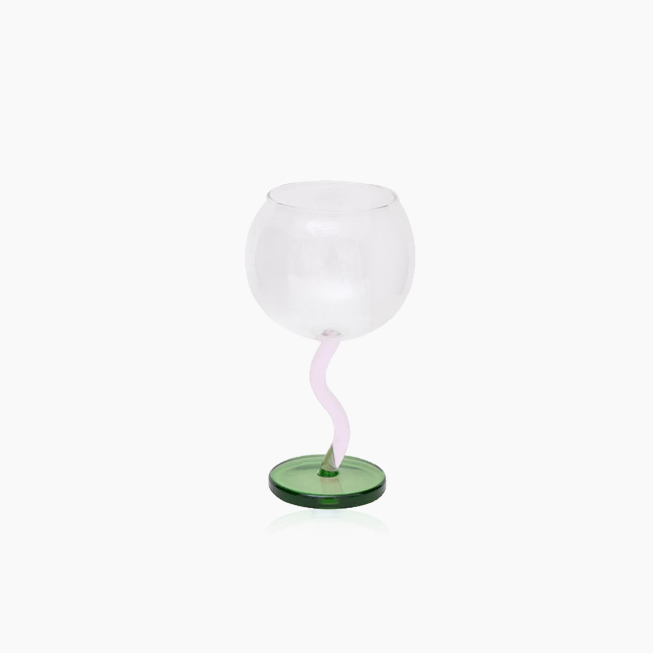 Twisted Wine Glass - Colored Borosilicate Bubble 300ml