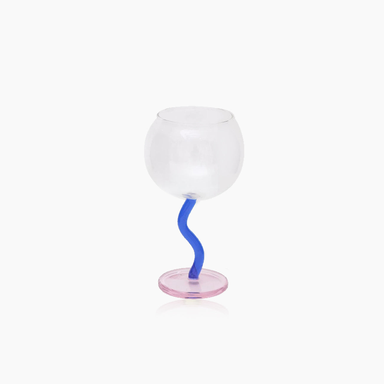 Twisted Wine Glass - Colored Borosilicate Bubble 300ml