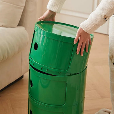 Barrel Storage Side Table - Colorful Chest Drawers Compact Storage