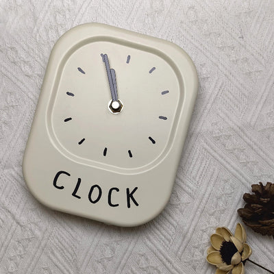 Minimalist Clock – Simple Cream White Contemporary Style