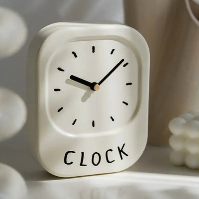 Minimalist Clock – Simple Cream White Contemporary Style