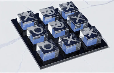 CRYSTAL-PLAY | Luxurious K9 Crystal Tic-Tac-Toe Set