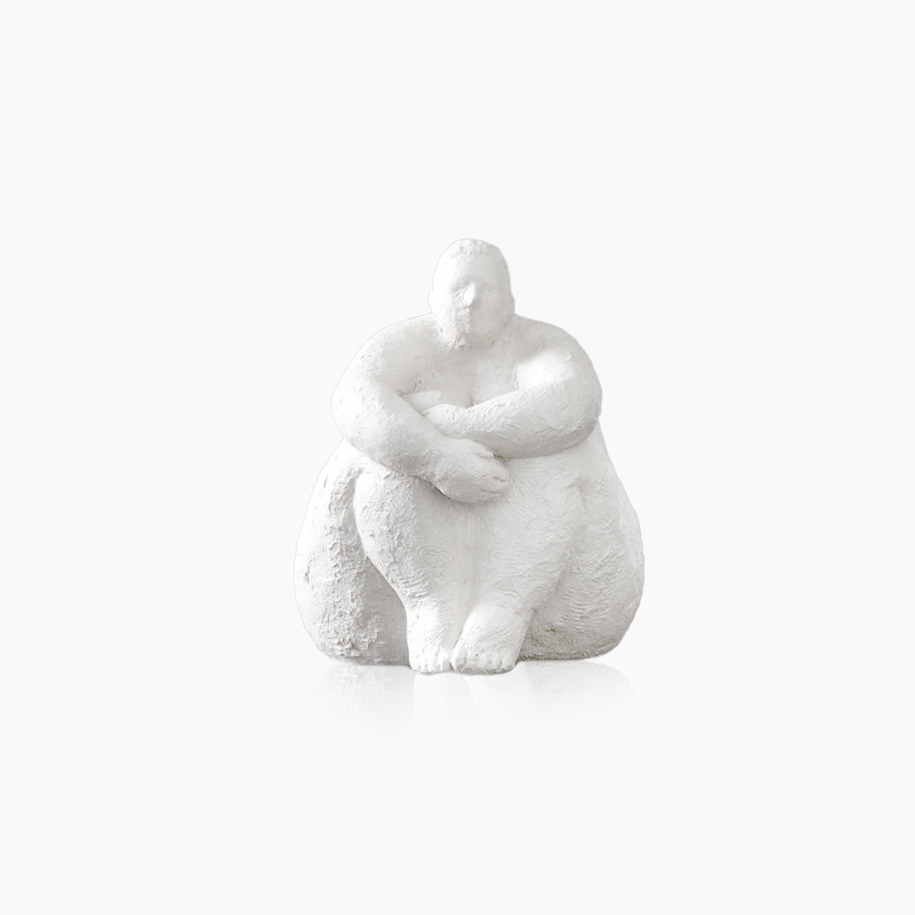 Curvy Yoga Sculpture - Resin Female Figurine Art
