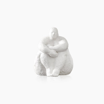 Curvy Yoga Sculpture - Resin Female Figurine Art