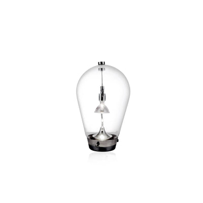 Blown Glass Table Lamp - Chrome Modern Glass Lamp