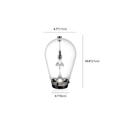 Blown Glass Table Lamp - Chrome Modern Glass Lamp
