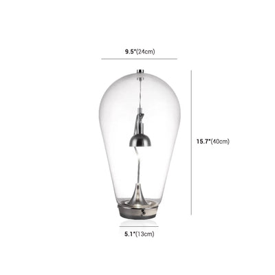 Blown Glass Table Lamp - Chrome Modern Glass Lamp