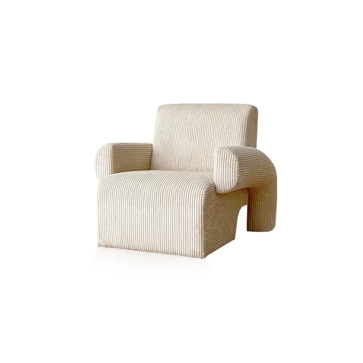 Corduroy Lounge Couch - Solid Wood Danish Sofa