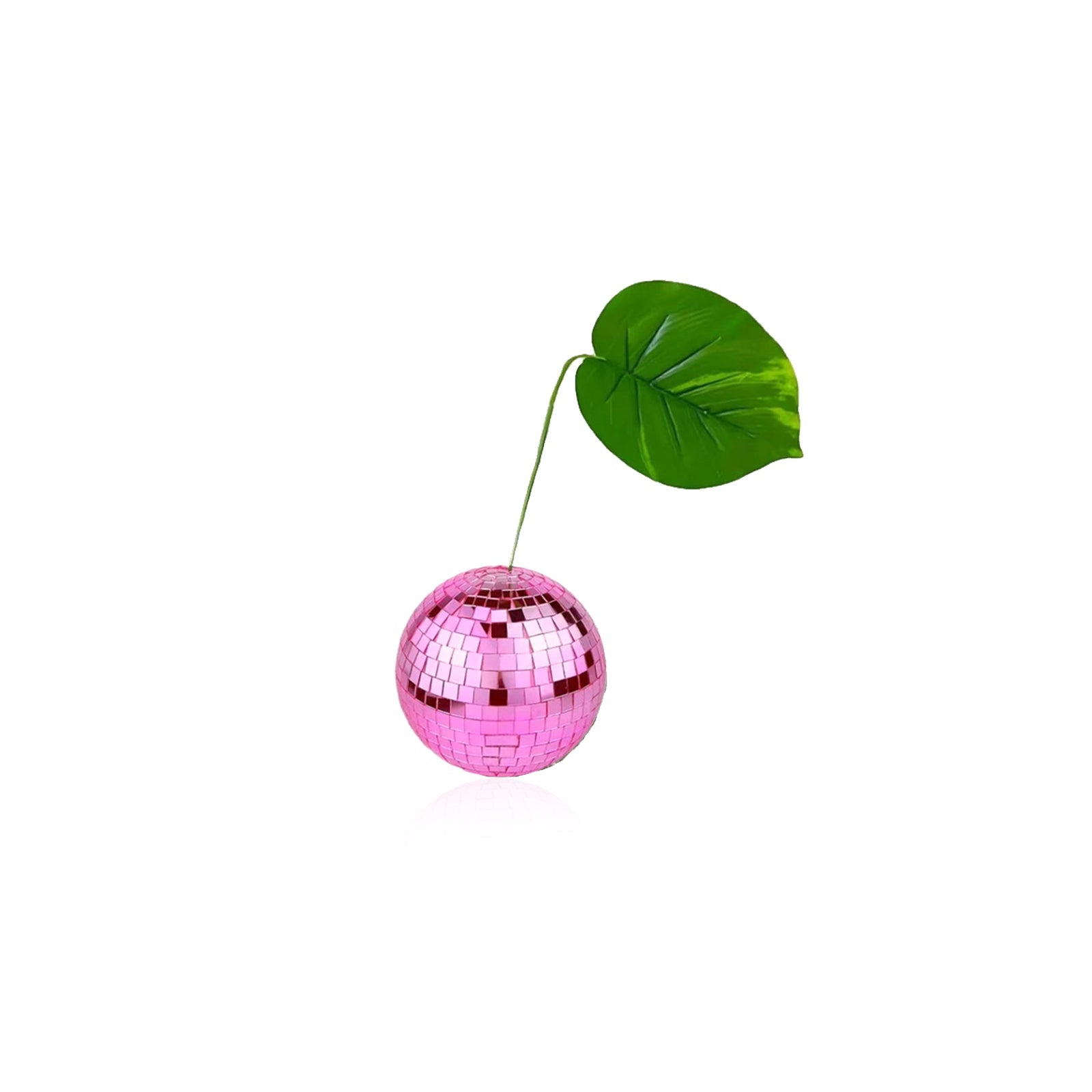 Disco Ball Ornament - 4 Inch Glass Cherry Sparkle