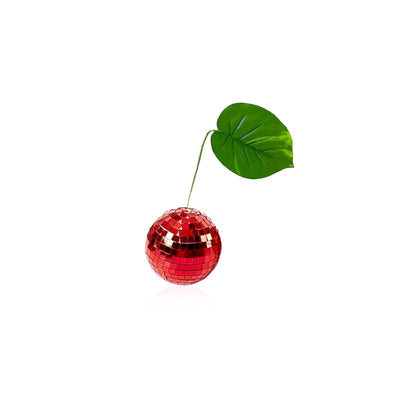 Disco Ball Ornament - 4 Inch Glass Cherry Sparkle