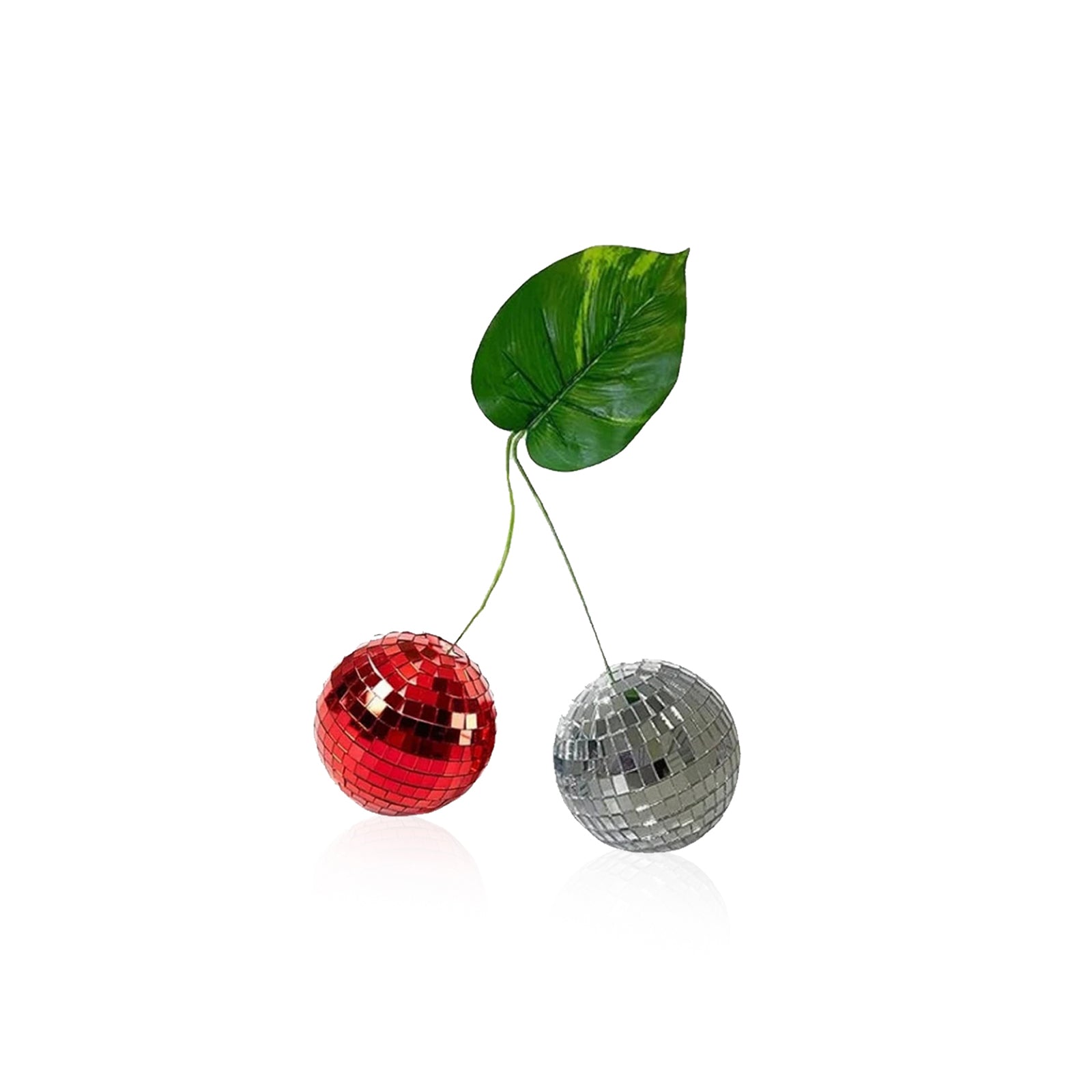 Disco Ball Ornament - 4 Inch Glass Cherry Sparkle