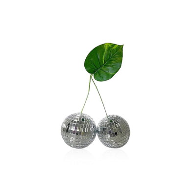 Disco Ball Ornament - 4 Inch Glass Cherry Sparkle