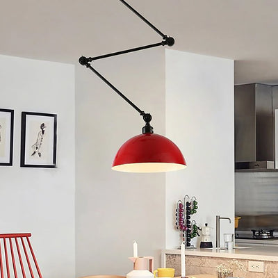 Dome Pendant Light | Retro Metal Ceiling Lamp 9.5" x 9.5"