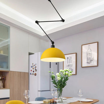 Dome Pendant Light | Retro Metal Ceiling Lamp 9.5" x 9.5"