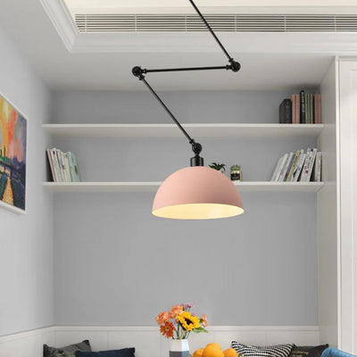 Dome Pendant Light | Retro Metal Ceiling Lamp 9.5" x 9.5"