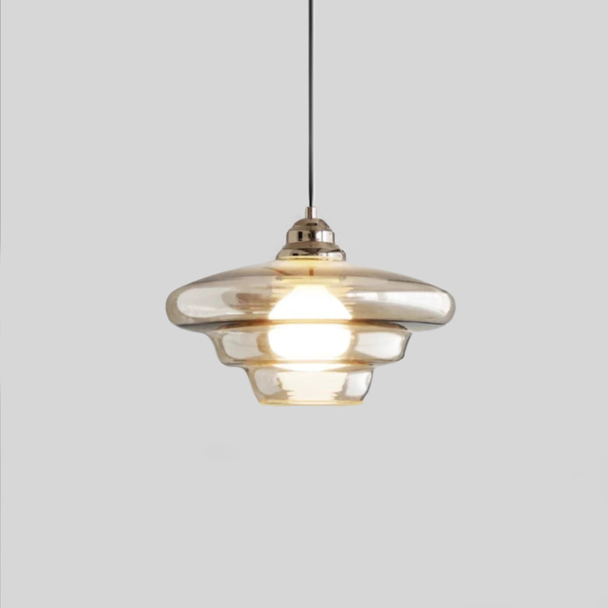 Embossed Glass Pendant Light - Stylish Kitchen Ceiling Lamp