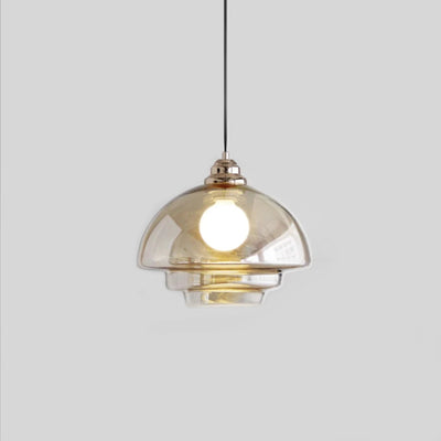 Embossed Glass Pendant Light - Stylish Kitchen Ceiling Lamp