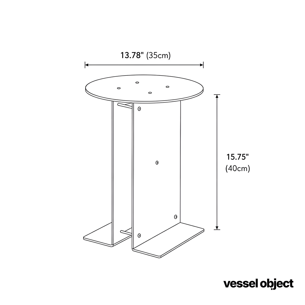 CANTILEVER X | Hand-Polished Steel Side Table
