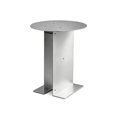 CANTILEVER X | Hand-Polished Steel Side Table
