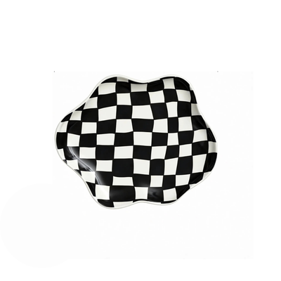MAXIMA | Retro Checkerboard Ceramic Accent Plate