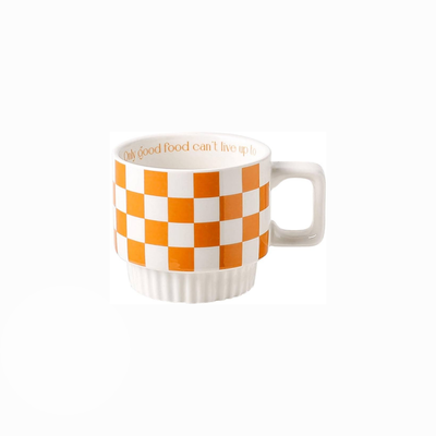 VIBE | Retro Checker & Wavy Ceramic Mug Set