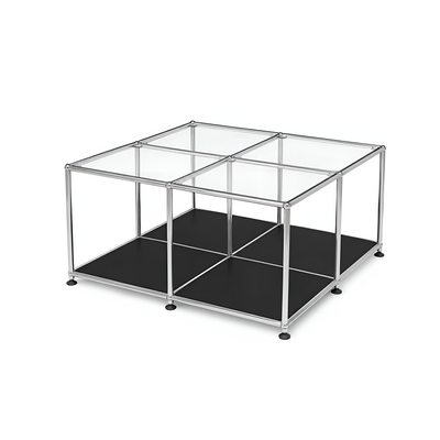 GRIDSTACK | Modular Glass & Steel Cube Table