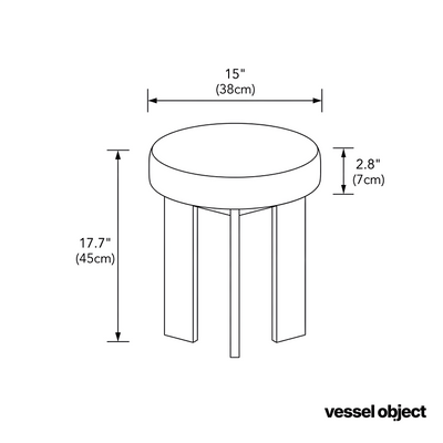 TRIO PERCH | Linen-Top Tripod Accent Stool