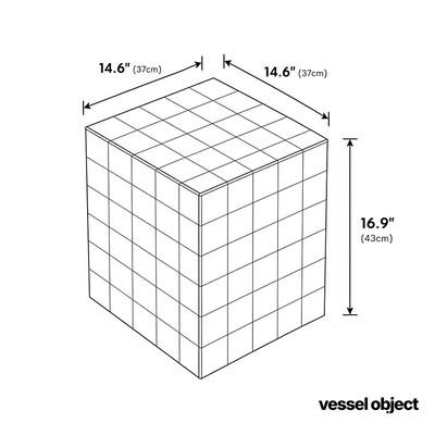 AZURE BLOCK | Blue Mosaic Cube Bath Stool & Table