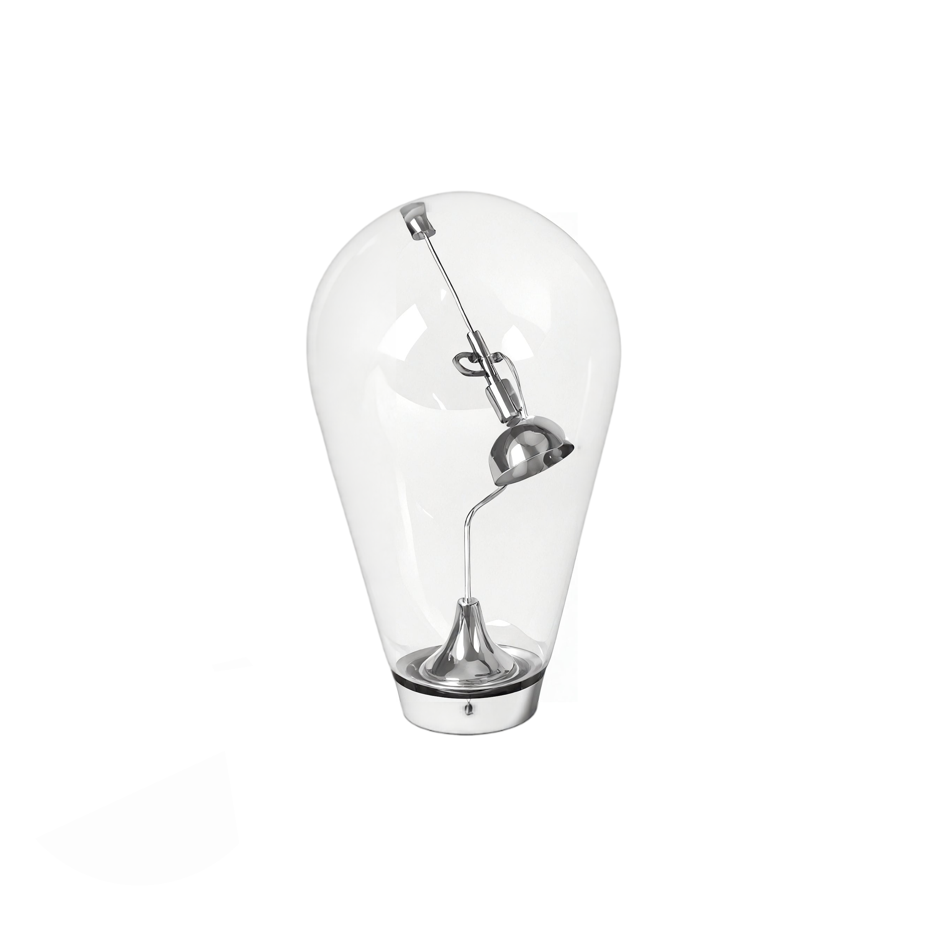GLASS-WHISPER | Sculptural Chrome & Glass Illumination