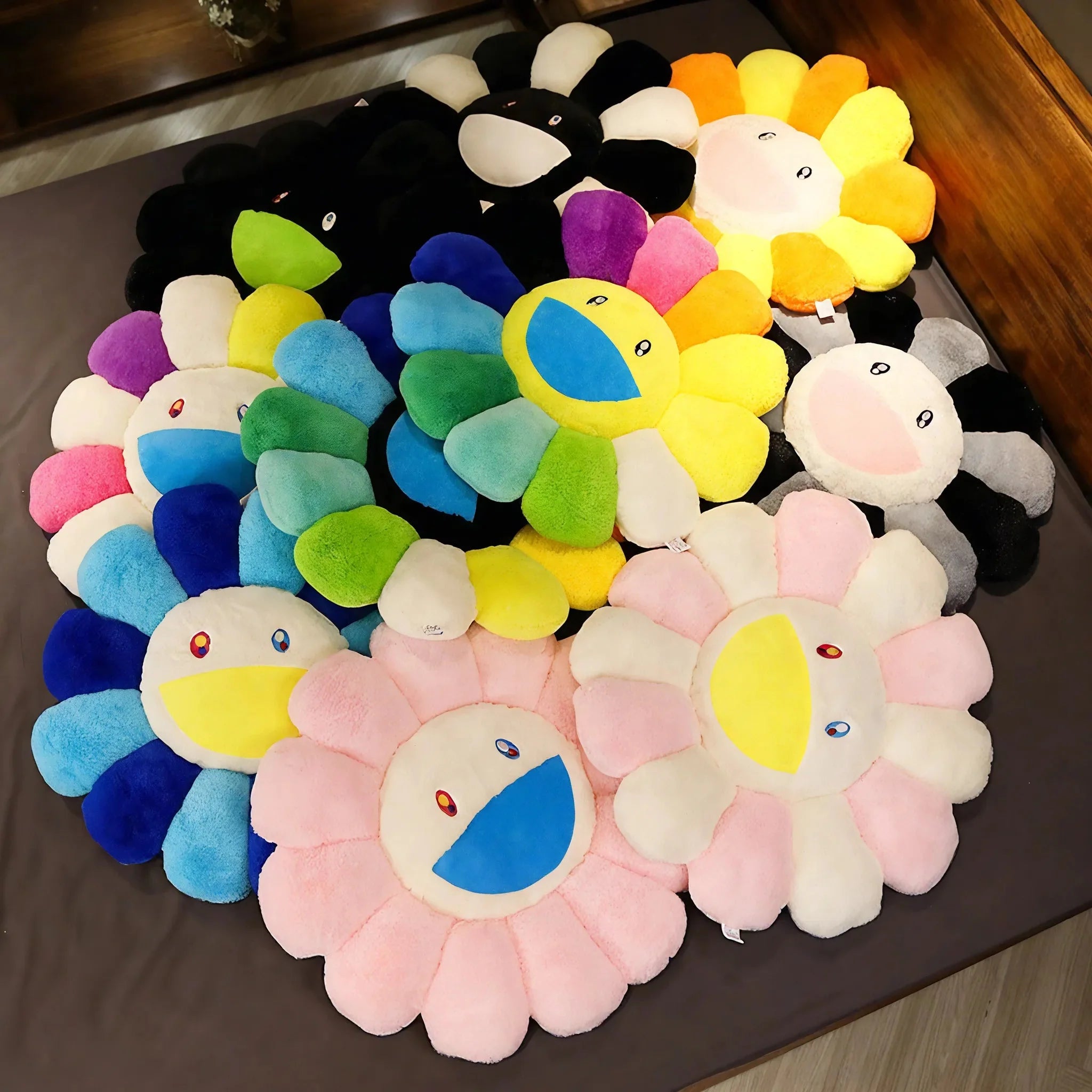 FLORAL BLISS | Whimsical Smiley Cushion