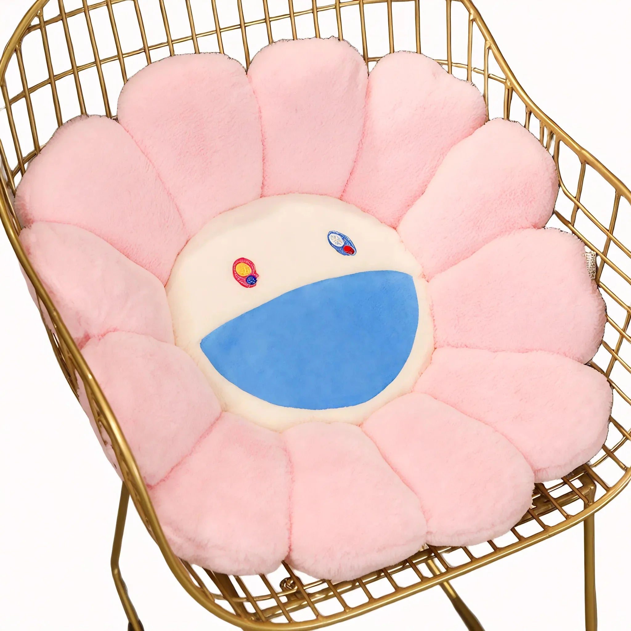 FLORAL BLISS | Whimsical Smiley Cushion