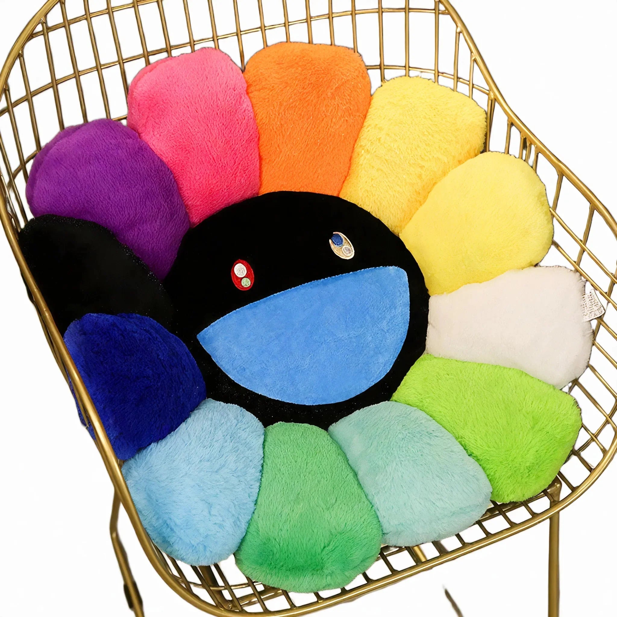 FLORAL BLISS | Whimsical Smiley Cushion
