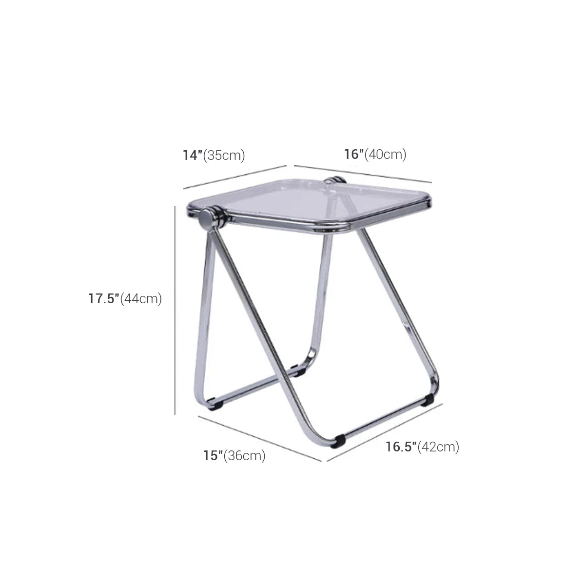 Foldable Acrylic Side Table – Transparent Compact Coffee Table